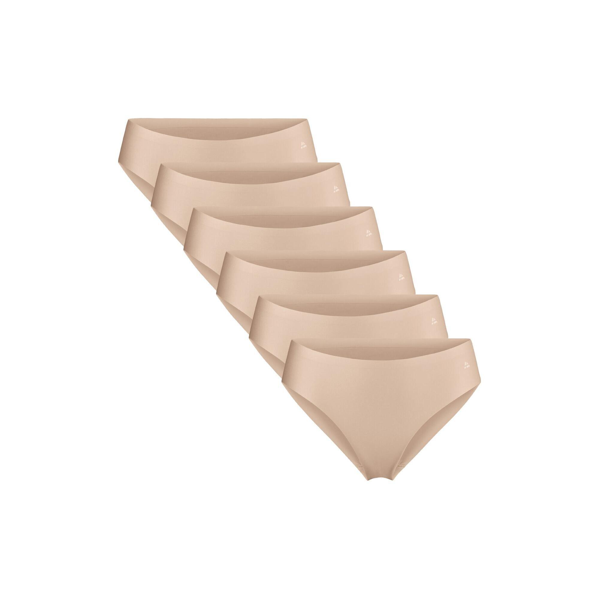 Danish Endurance - Culottes Bikini Invisibles Femme Lot De 6 Sans Coutures Microfibre Recyclée - Slip - Beige - 38 S - Decathlon