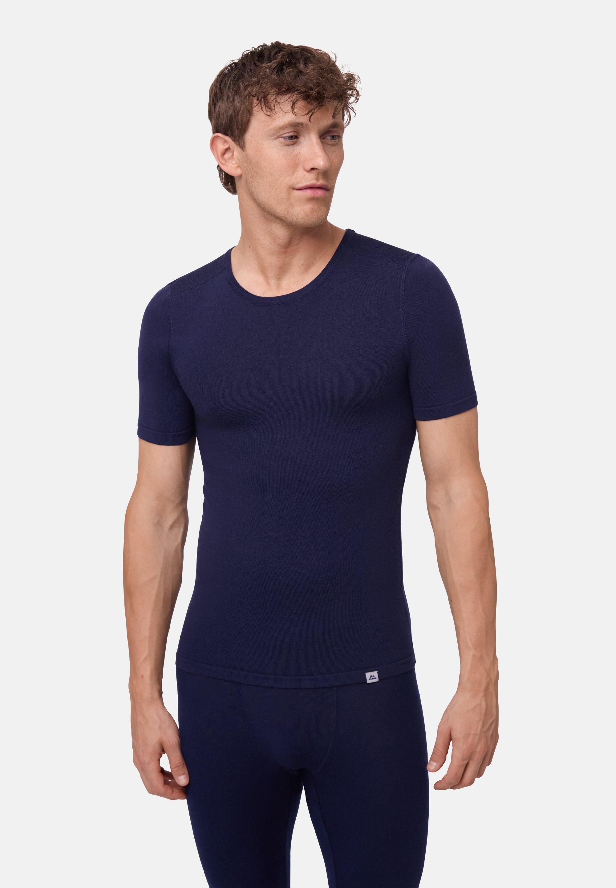 Camiseta de lana merino para hombre Capa base térmica Suave y transpirable 3/6