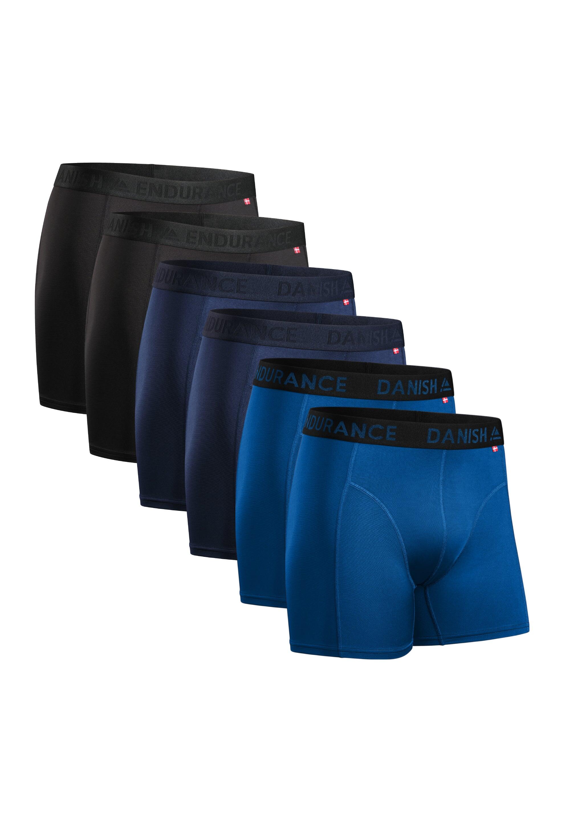 DANISH ENDURANCE Herren Sport-Shorts 6er Pack Atmungsaktiv Schnelltrocknend Performance Passform