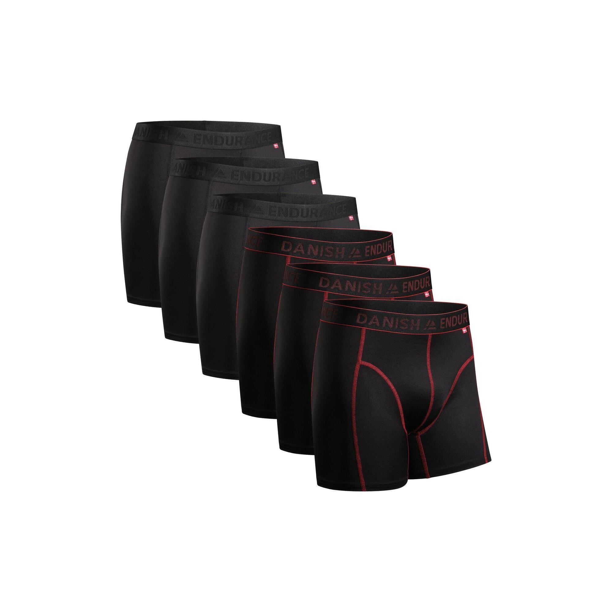 Danish Endurance - Boxers De Sport Homme 6 Paires Respirants Et À Séchage Rapide - Caleçon - Rouge - 52 2xl - Decathlon