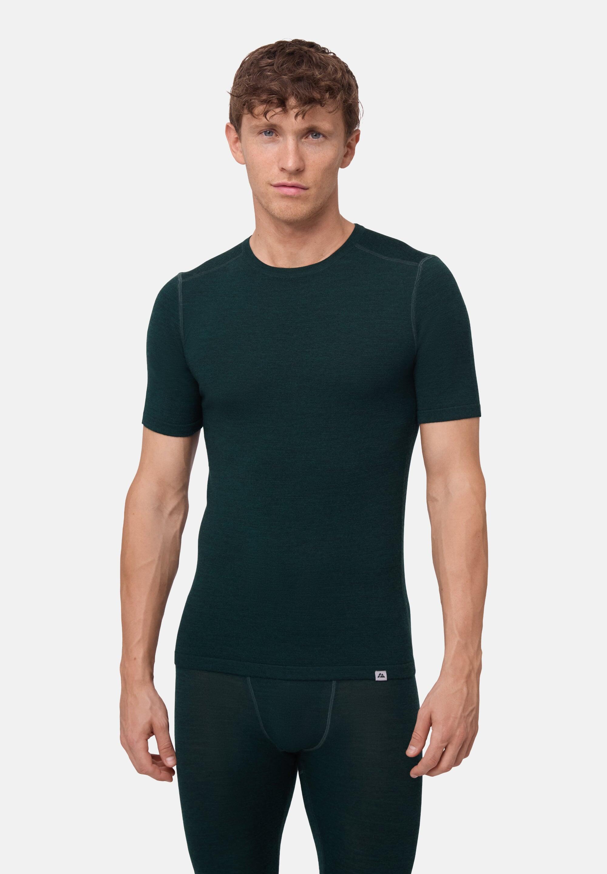 T-shirt térmica de lã merino para homem Capa base suave e respirável 3/6