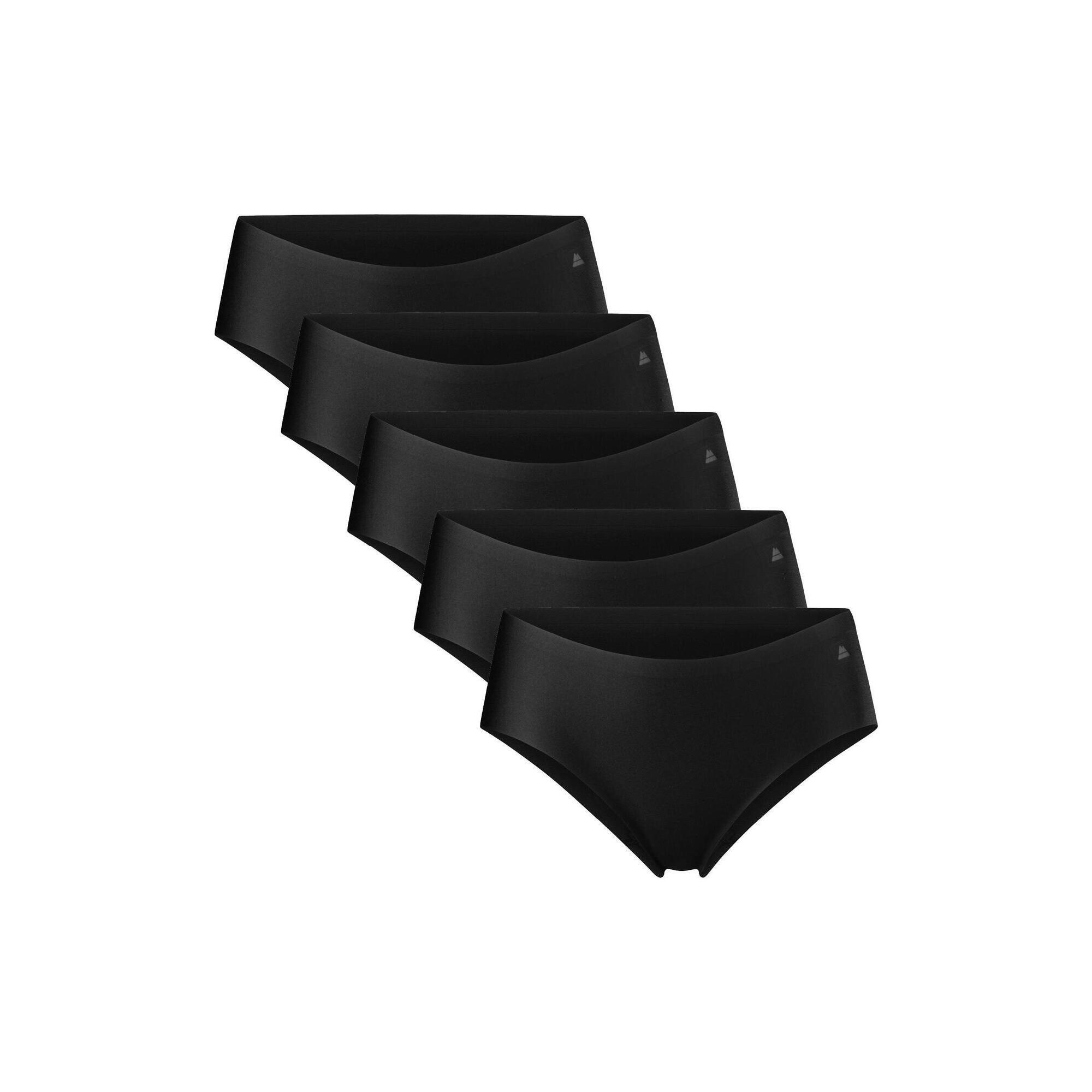 Danish Endurance - Culottes Hipster Invisibles Femme Sous-vêtements Sans Coutures Lot De 5 - Slip - Noir - L 44 - Decathlon