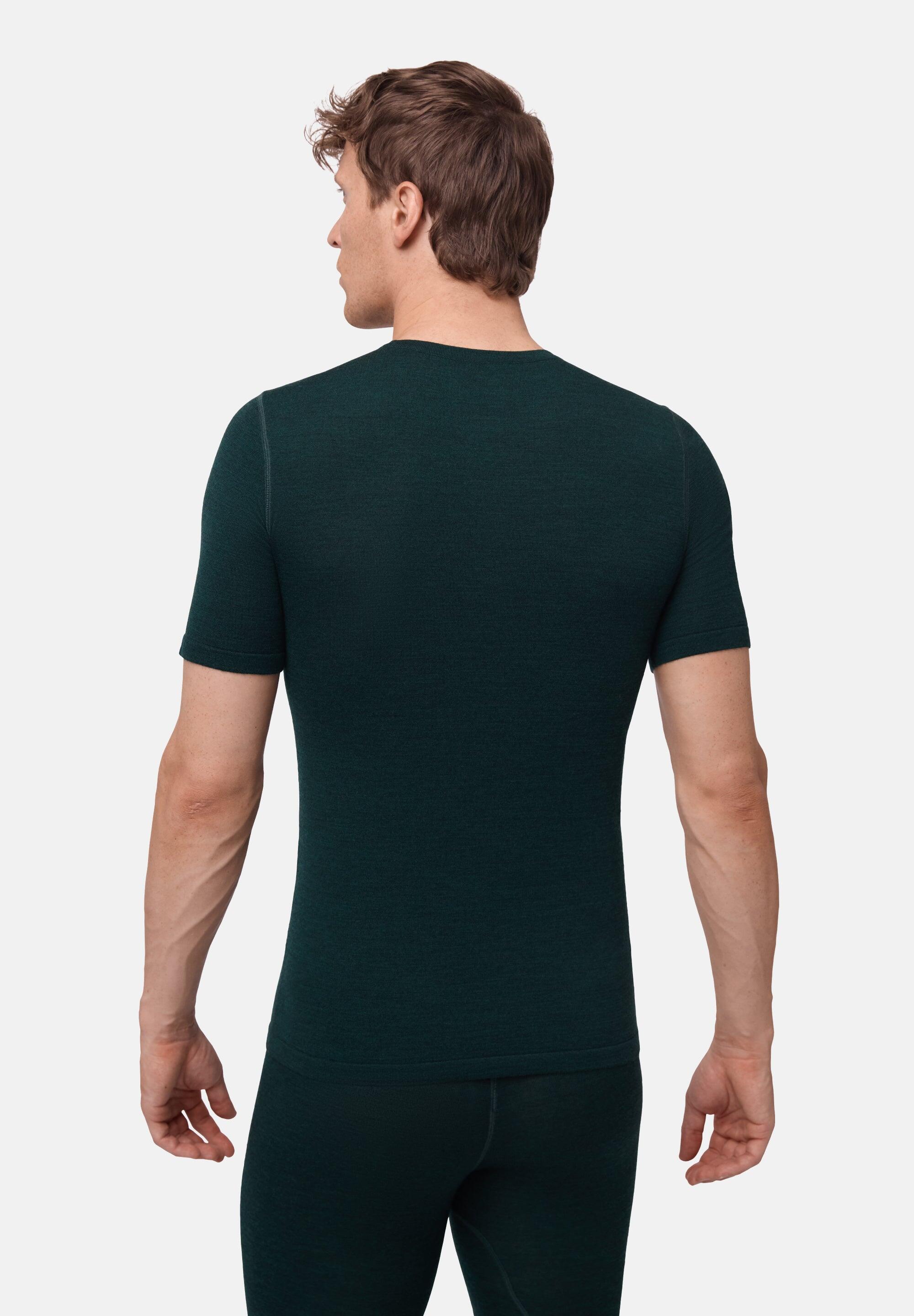 T-shirt térmica de lã merino para homem Capa base suave e respirável 4/6