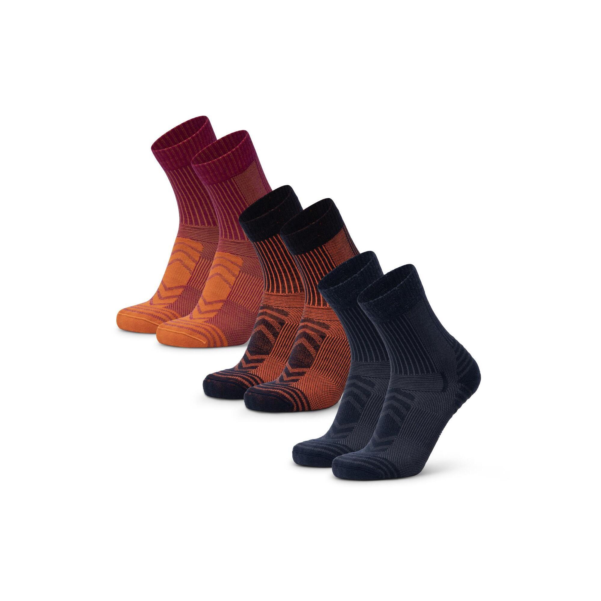 Danish Endurance - Chaussettes Randonnée Laine Mérinos Légères Respirantes & Chaudes 3 Paires - Chaussettes - Multicolore - Decathlon