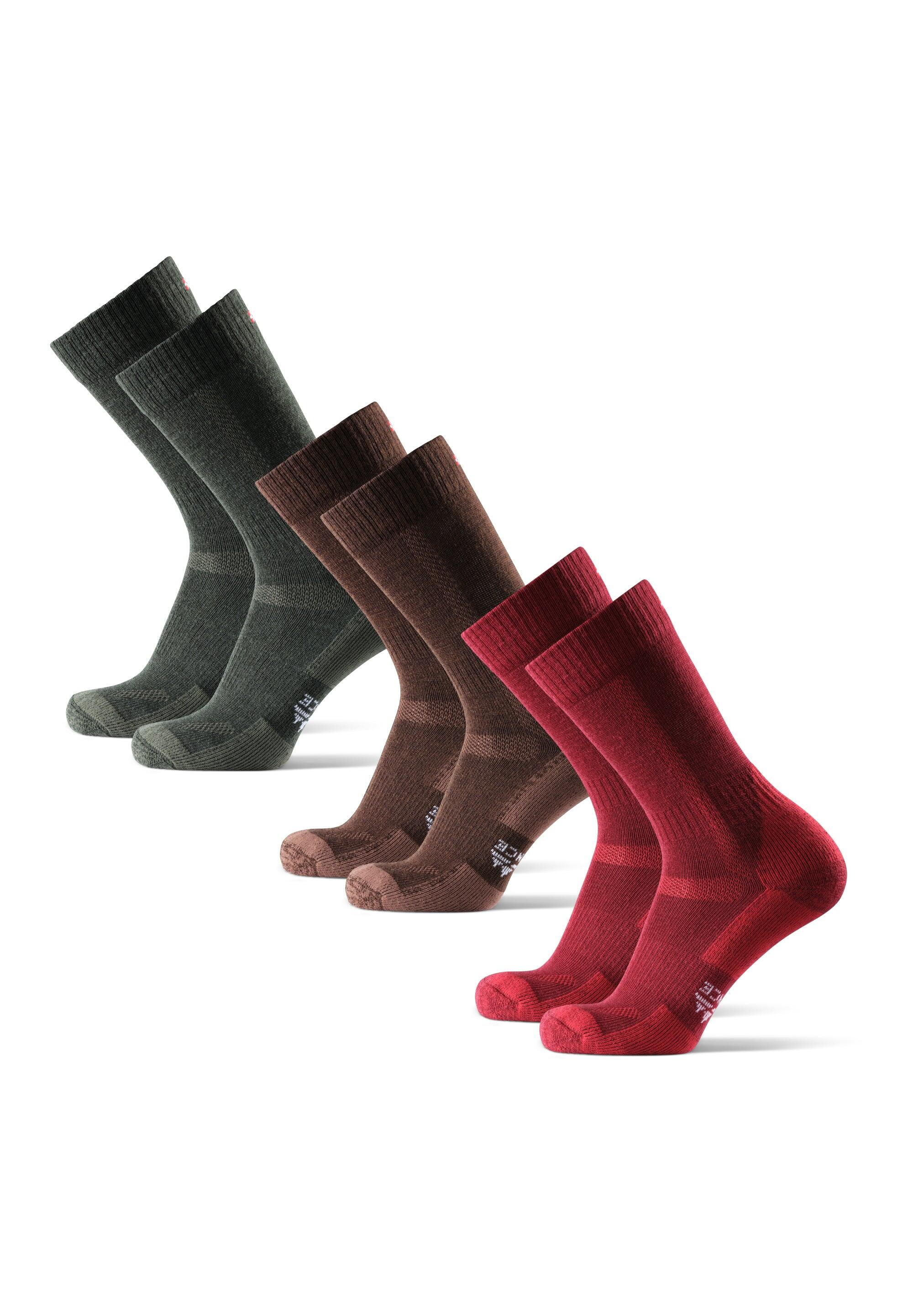 3 Paia Calze Trekking Lana Merino Uomo Donna - Calde, Traspiranti, Media Lunghezza, Invernali