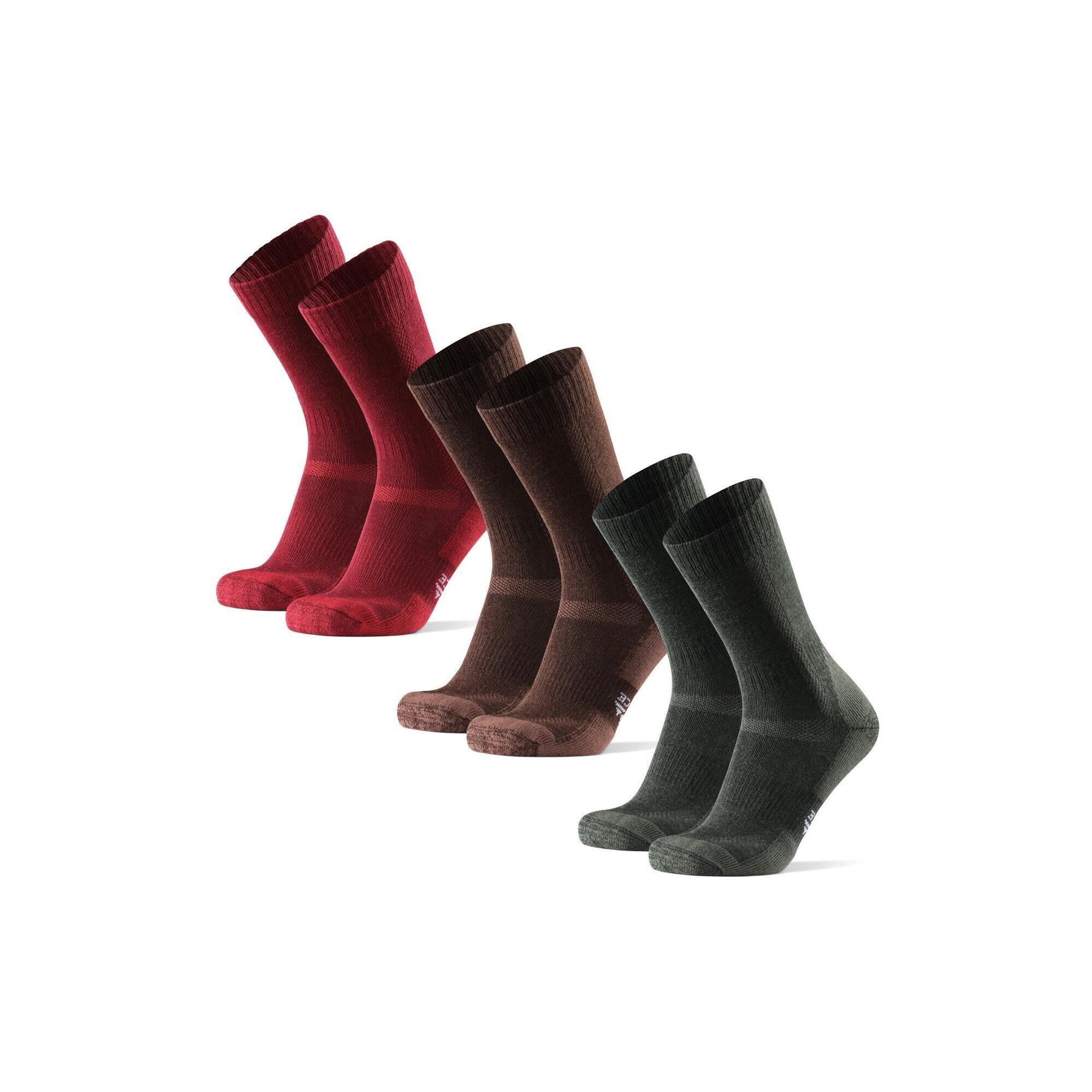 Danish Endurance - Chaussettes De Randonnée 3 Paires Laine Mérinos Anti-ampoules Unisexe - Chaussettes - Marron - Decathlon