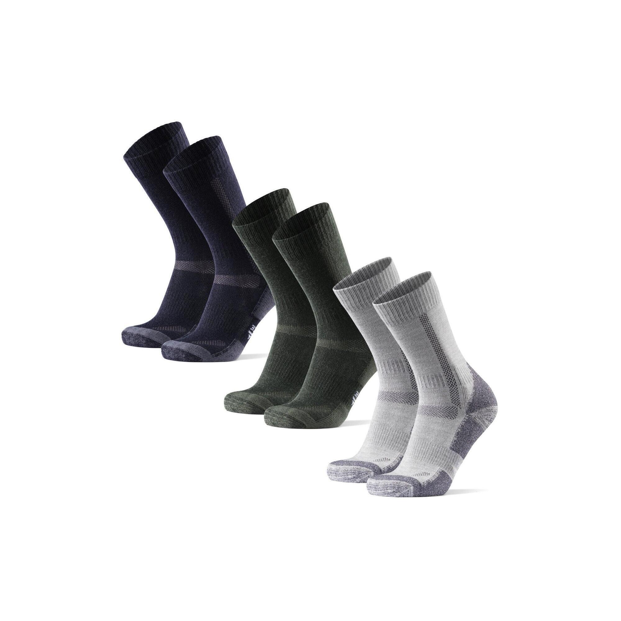 Danish Endurance - Chaussettes De Randonnée 3 Paires Laine Mérinos Anti-ampoules Unisexe - Chaussettes - Bleu - Decathlon
