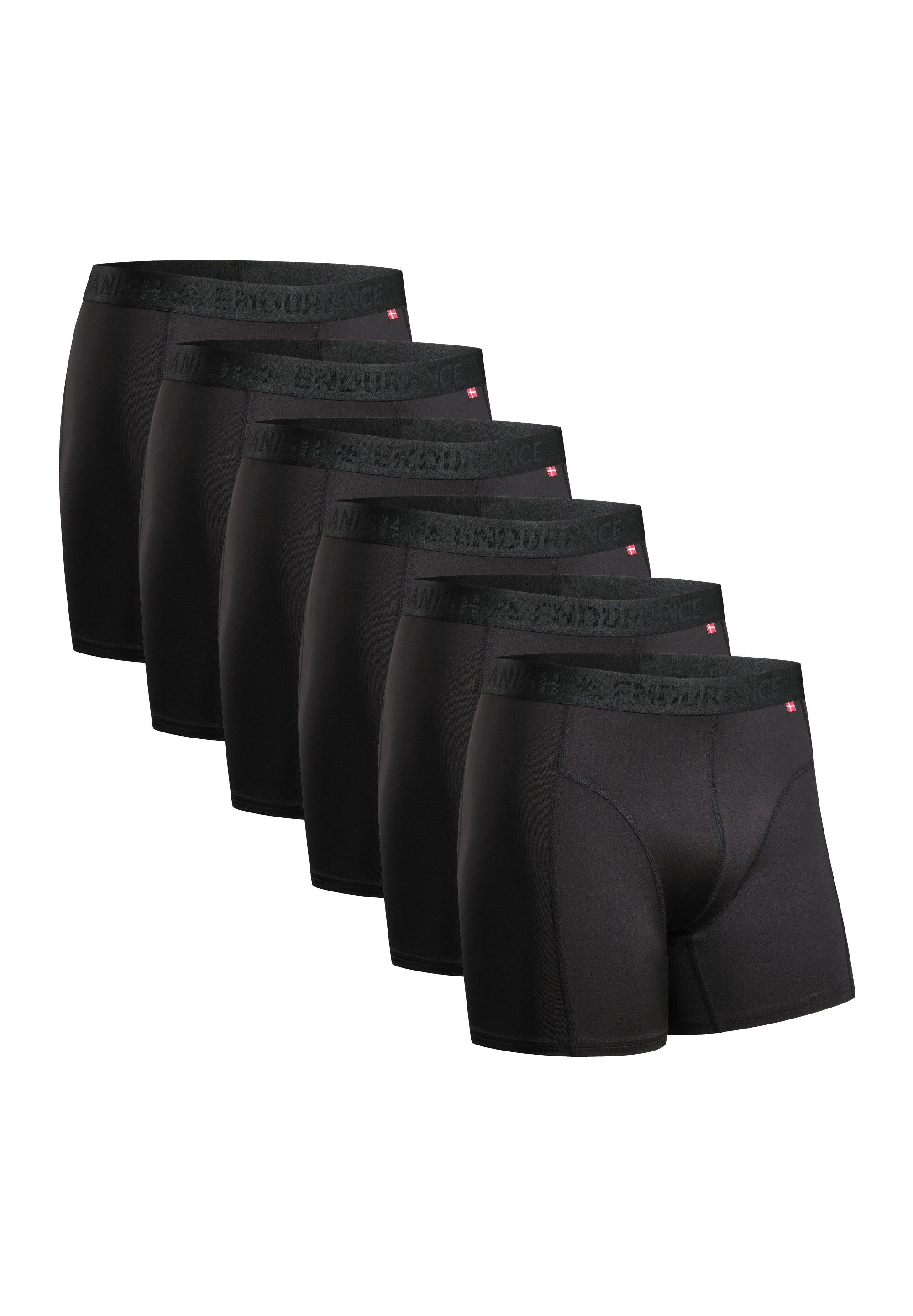 DANISH ENDURANCE Herren Sport-Shorts 6er Pack Atmungsaktiv Schnelltrocknend Performance Passform