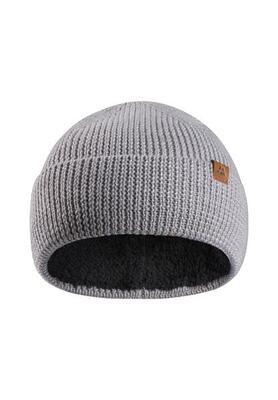 Merino wol beanie met fleecevoering warme gebreide muts unisex