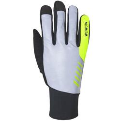 Gants vélo doigts longs réfléchissants taille L - Nightstroke argent/jaune