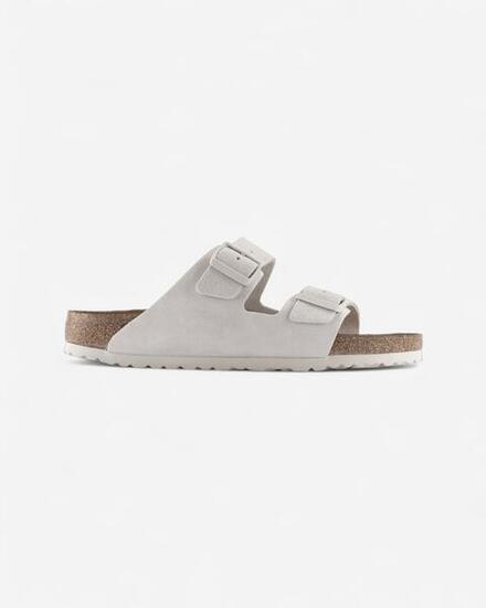 Birkenstock Arizona Soft Footbed Suede Antique White