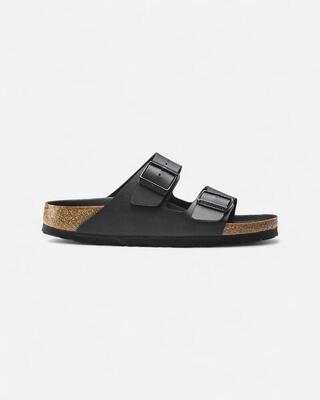 Birkenstock Arizona Birko Flor Black Black Foot Bed