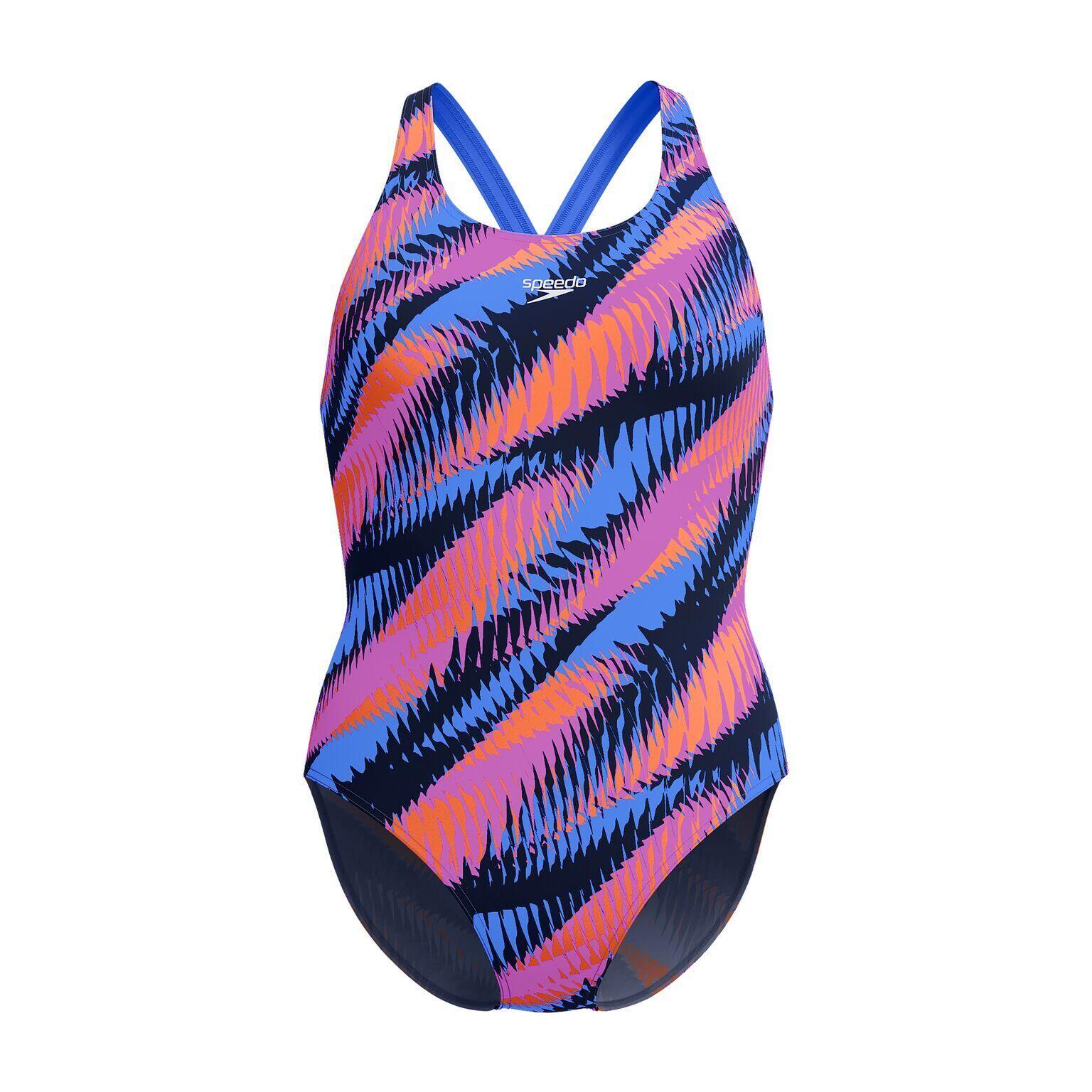 Speedo - Maillot De Bain 1 Pièce Femme Speedo Eco+ Allov Dig Powerback - Maillot De Bain 1 Pièce - Multicolore|rose - 44 L - Decathlon