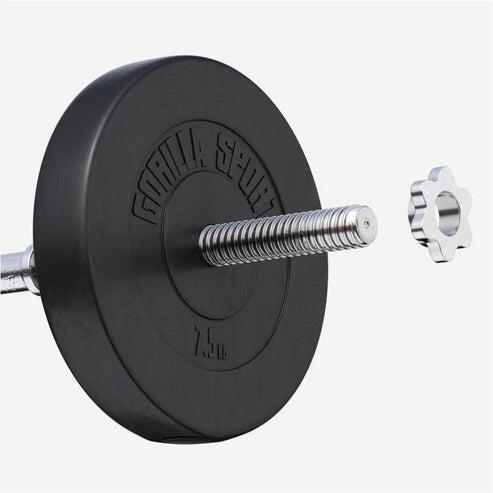 Hantelscheiben - 7,5 kg Gewichte, 30/31mm Bohrung, Gewichtsscheiben, Kunststoff 3/7