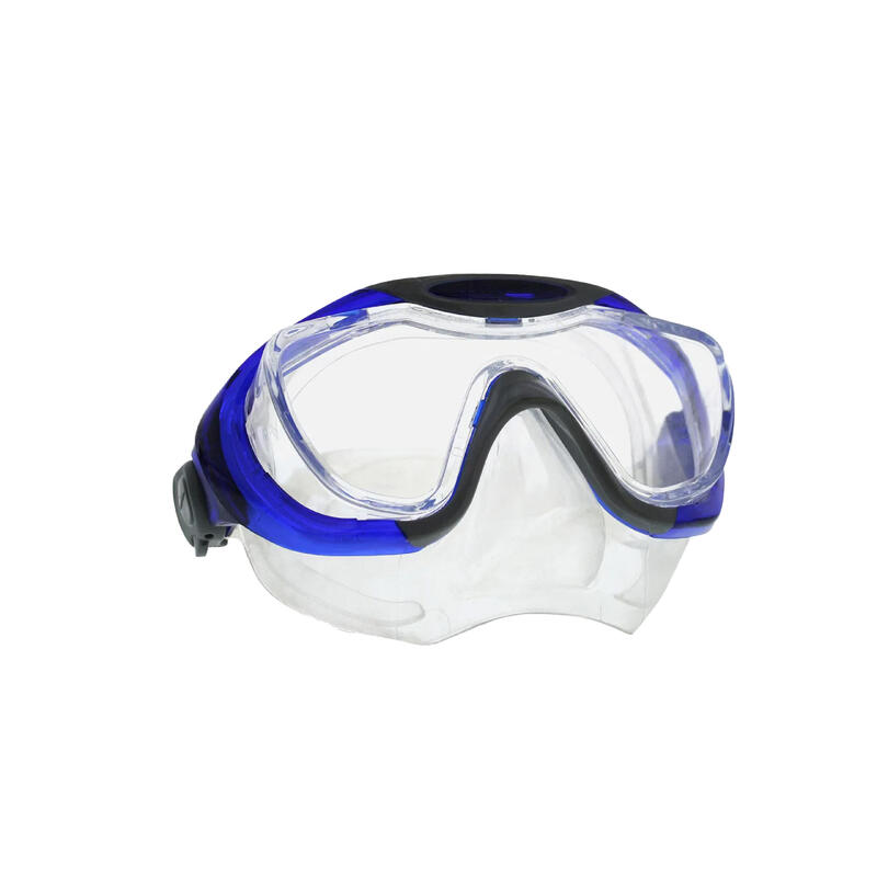 Set inot cu masca, tub scufundari si labe inot Speedo gri/albastru
