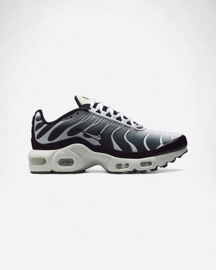 Nike Air Max Plus Black White Sail Metallic Cool Grey (GS)