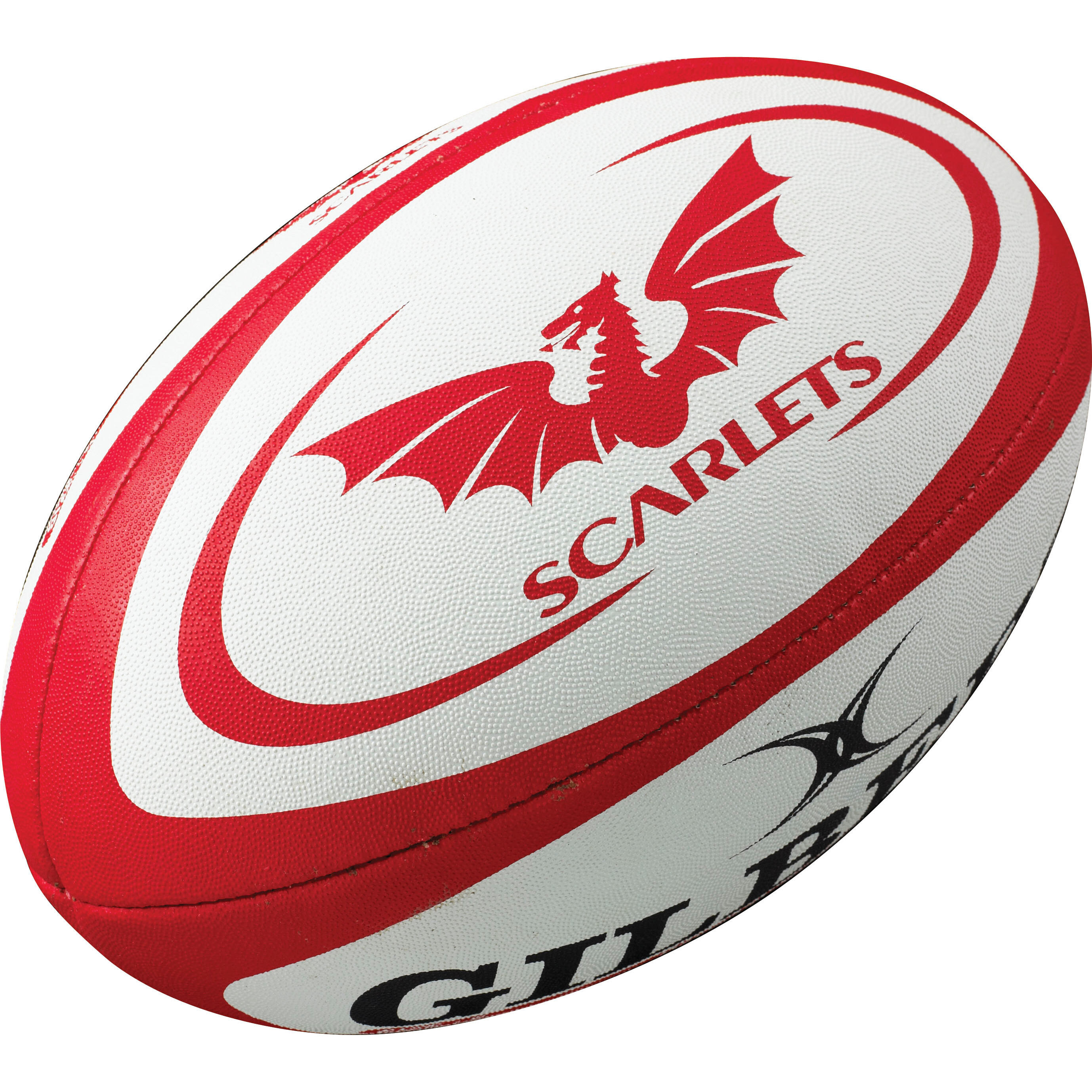Gilbert - Ballon De Rugby Gilbert Scarlets - Ballon - Blanc|rouge - 5 - Decathlon