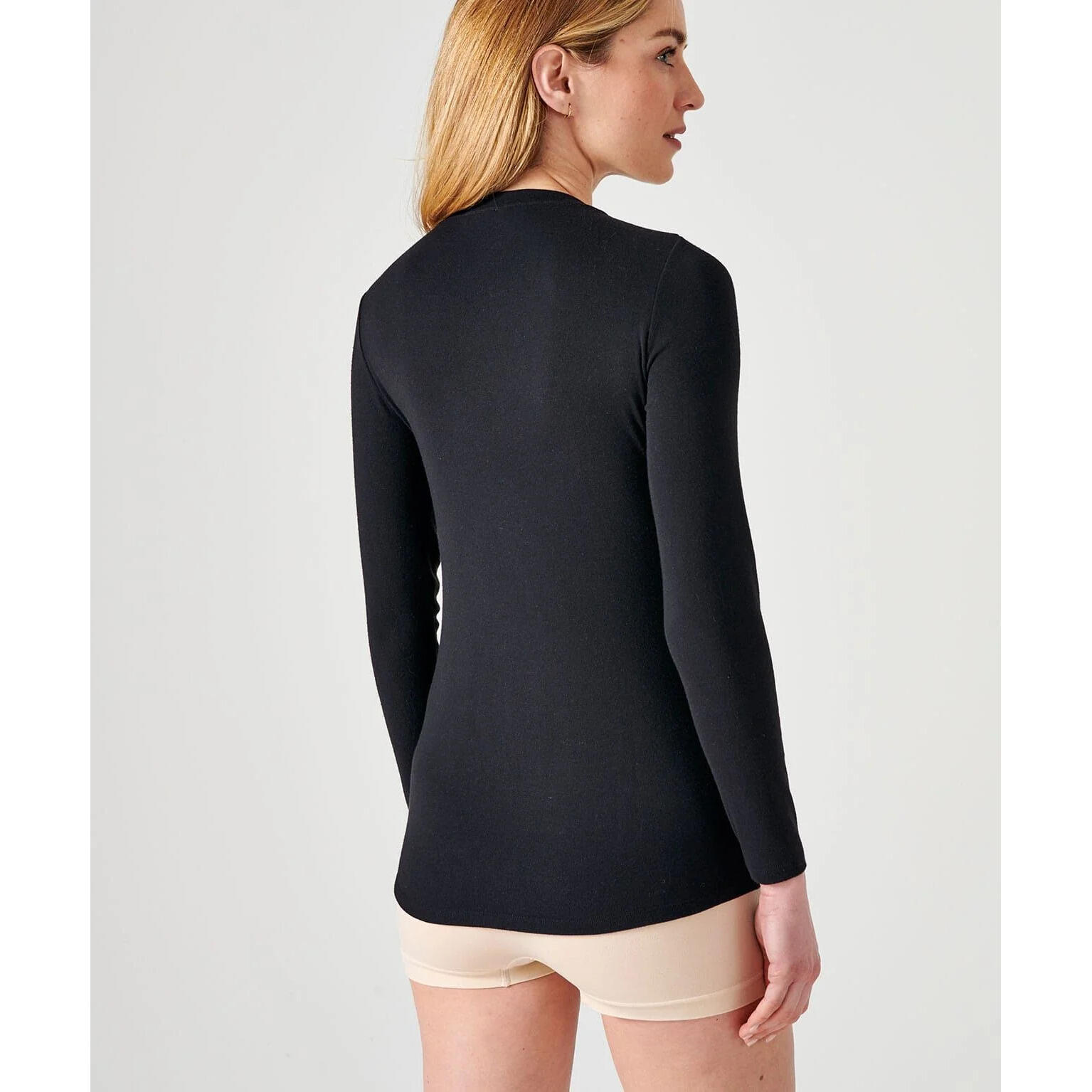T-shirt manches longues fine côte thermolactyl sensitive, encolure dégagée femme 2/4