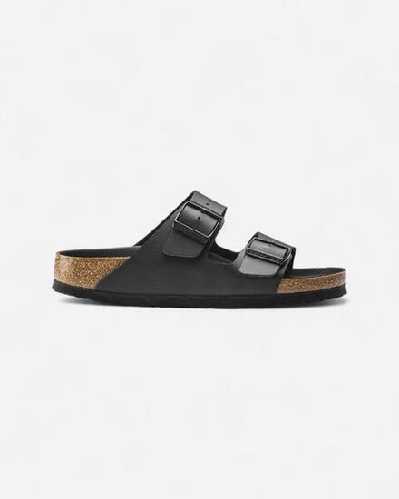 Birkenstock Arizona Birko Flor Black Black Foot Bed