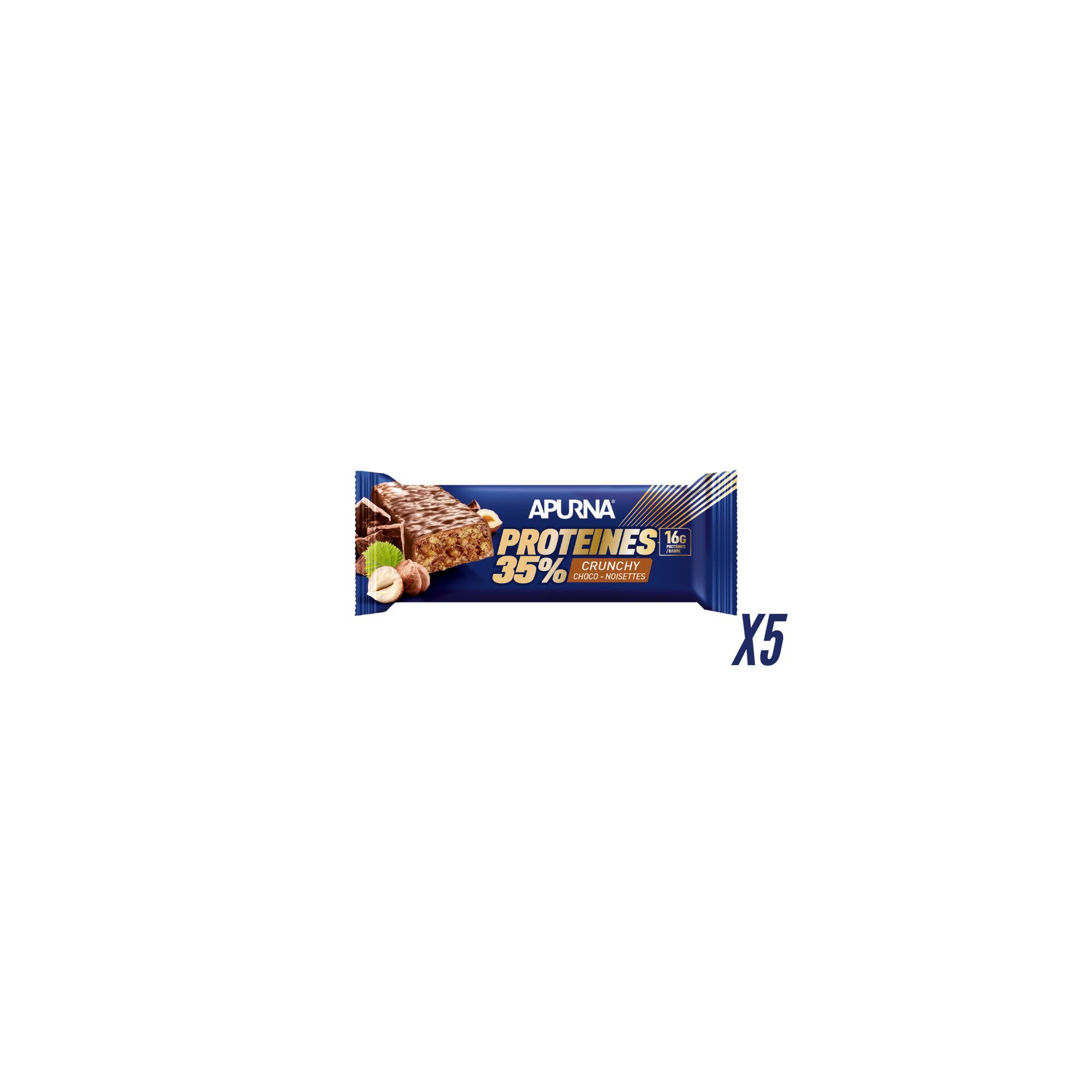 Apurna - Barres Protéinées | Barre Proteines 35% Crunchy (45g) | Chocolat Noisette - Barre Protéinée - Decathlon