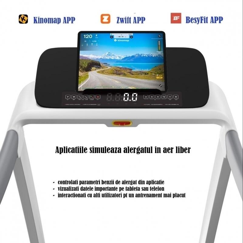 Banda de alergare FitTronic Delta 4000, motor 2 CP, viteza maxima 16 km/h