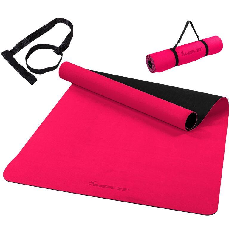 Covoras de gimnastica, MOVIT®, 190 x 100 x 0,6cm, roz