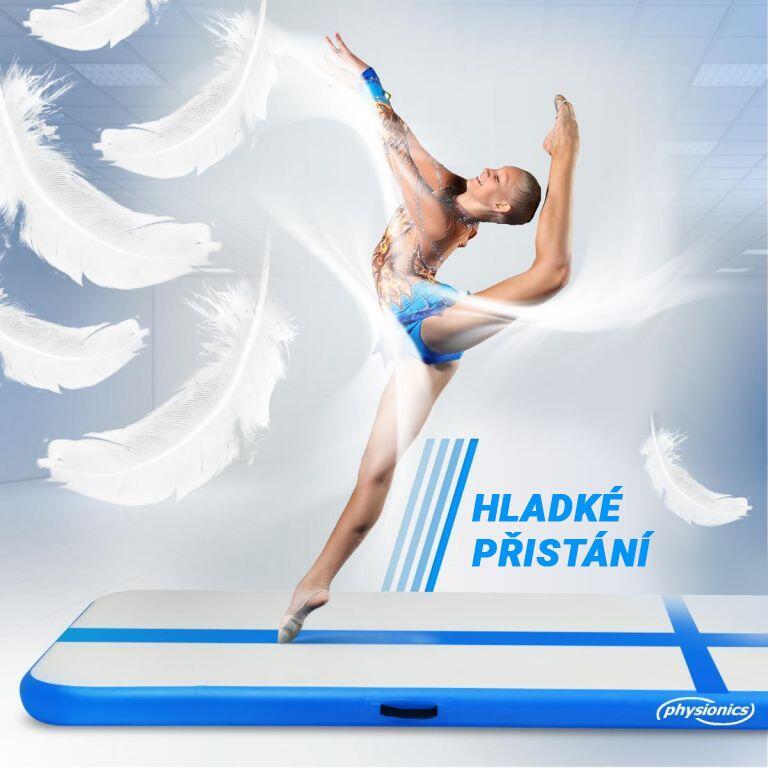 Air Track PHYSIONICS 600x100x10 cm bleu PVC gonflable avec pompe 4/7