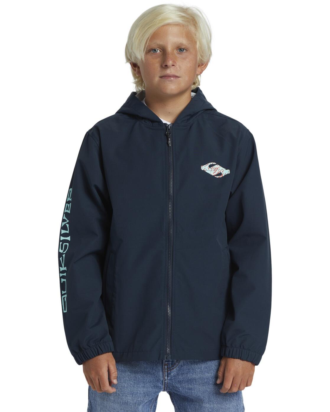 Windbreaker-Jacke mit Kapuze RAIN CLOUD Blau Junge 1/4