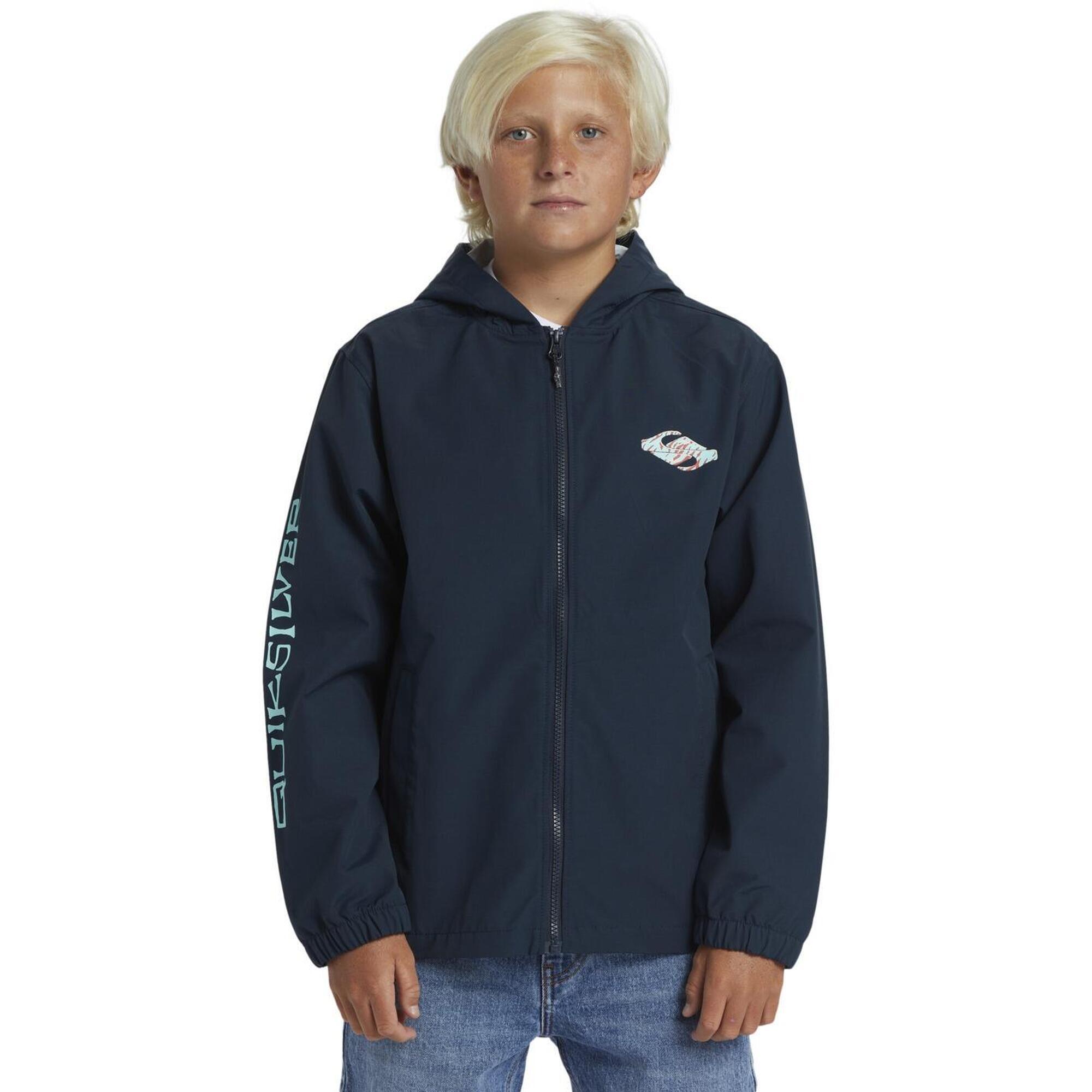 Quiksilver - Coupe-vent À Capuche Rain Cloud Noir Garçon - Coupe Vent - Bleu - Decathlon