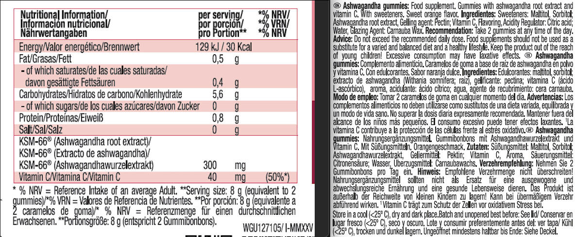 Ashwagandha 40 Gummies Laranja Doce Weider 3/4