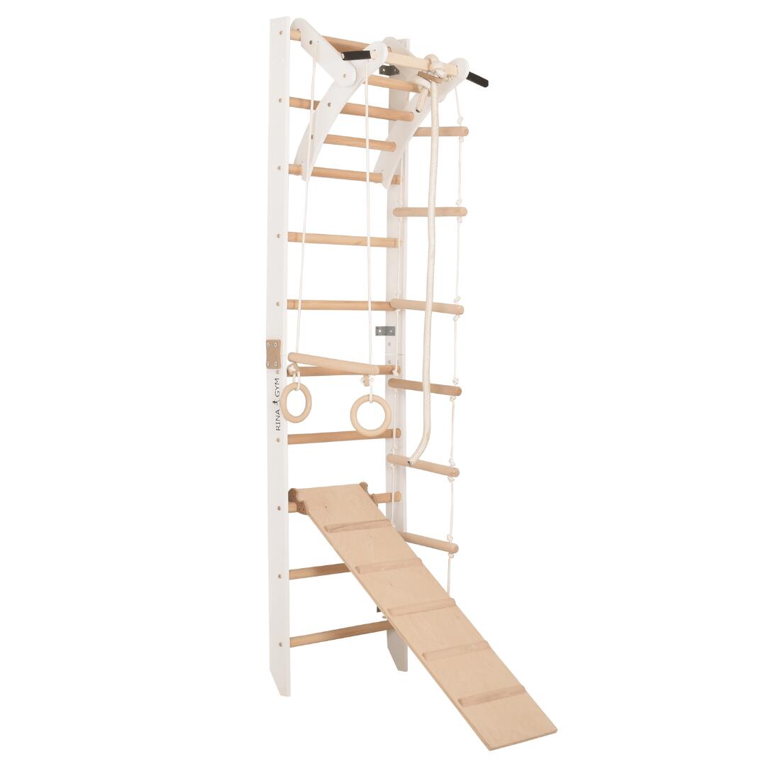 Gymnastisch wandrek met klimplank, wit (SPR A+slide) 3/7