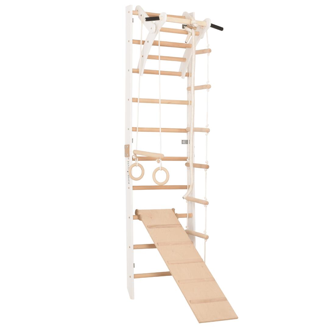 Gymnastisch wandrek met klimplank, wit (SPR A+slide) 6/7