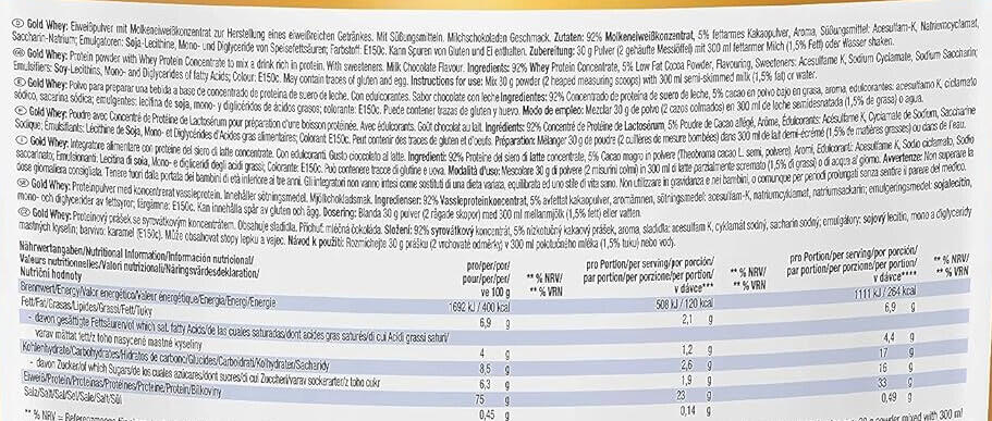 Concentrato di siero di latte - Gold Whey - Cioccolato al Latte 500g 3/7