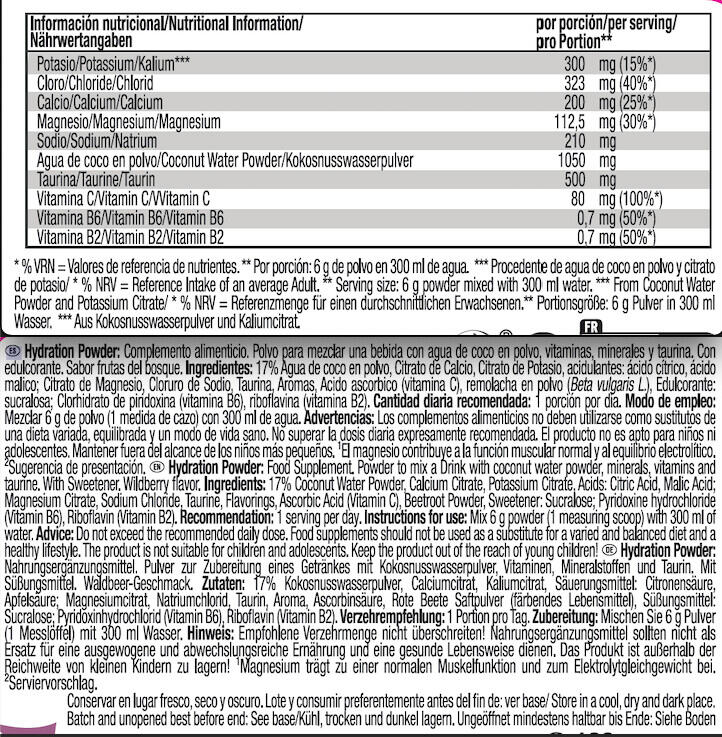 Formule d'électrolytes - Hydration Powder - Fruits de la Forêt 180g 3/3