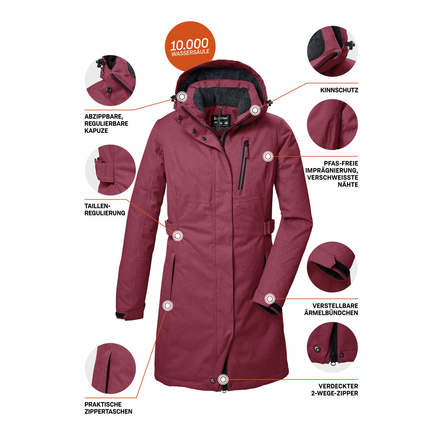 Damen Parka KOW 303 WMN PRK 5/6
