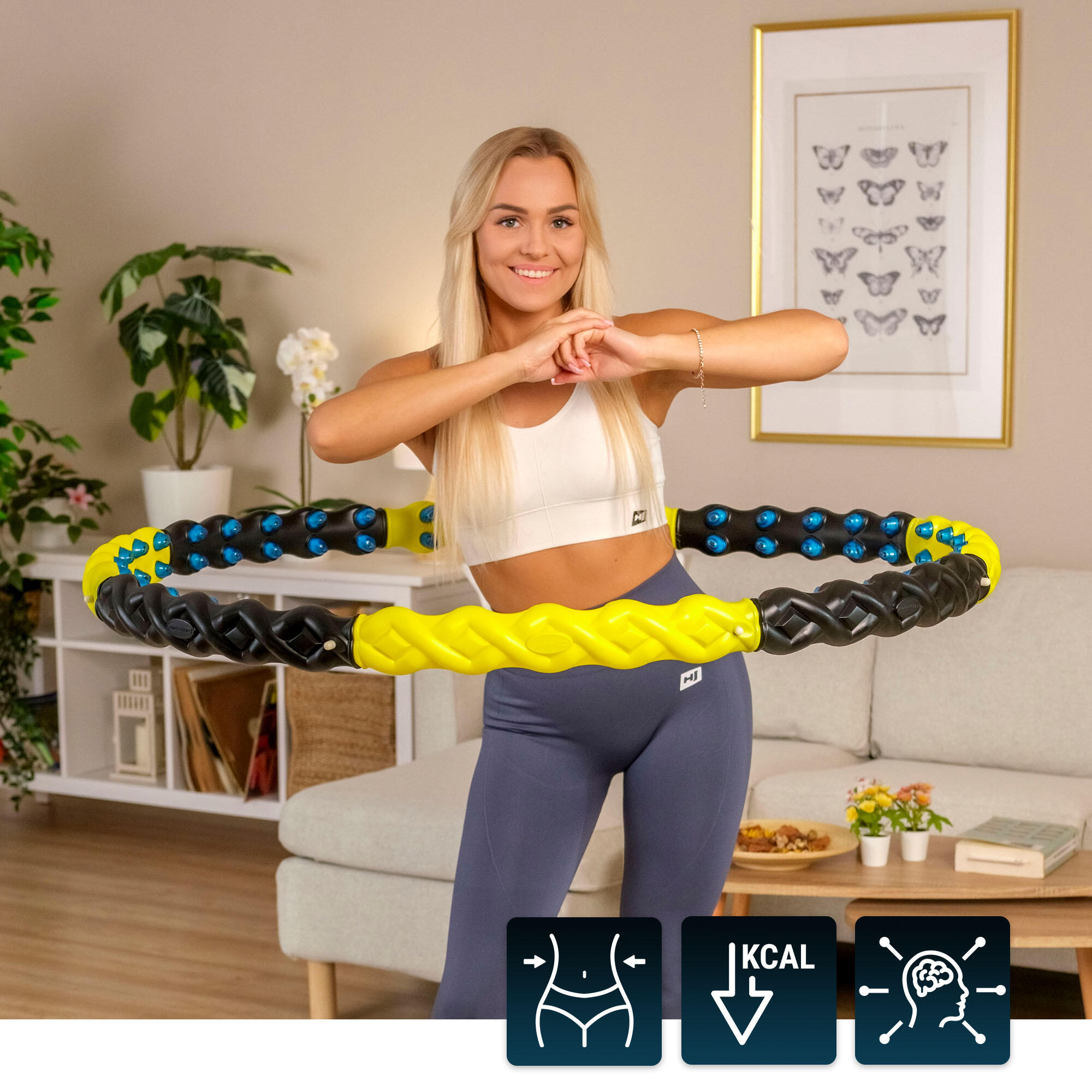 Hula-hop s 80 magnetickými kuličkami - cvičební obruč 4/7