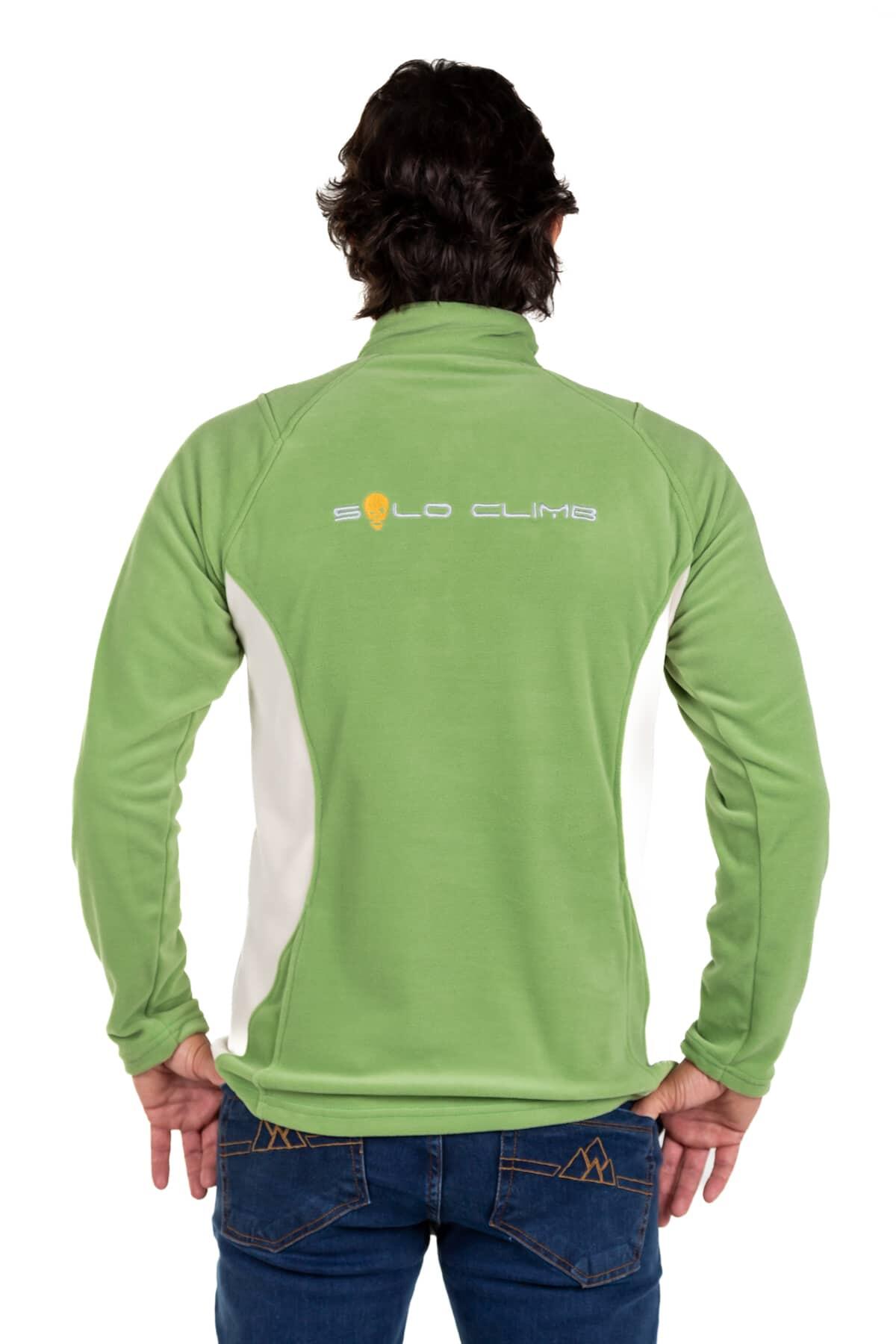 Forro Polar Elástico de Montaña y Trekking Dune Hombre Verde-Beige 4/6