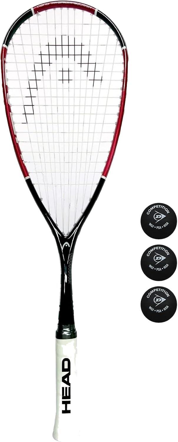 Nano 3000 Racket Head Nano Ti 110 Squash Racket, Full Length Cover & 3 Competition ...