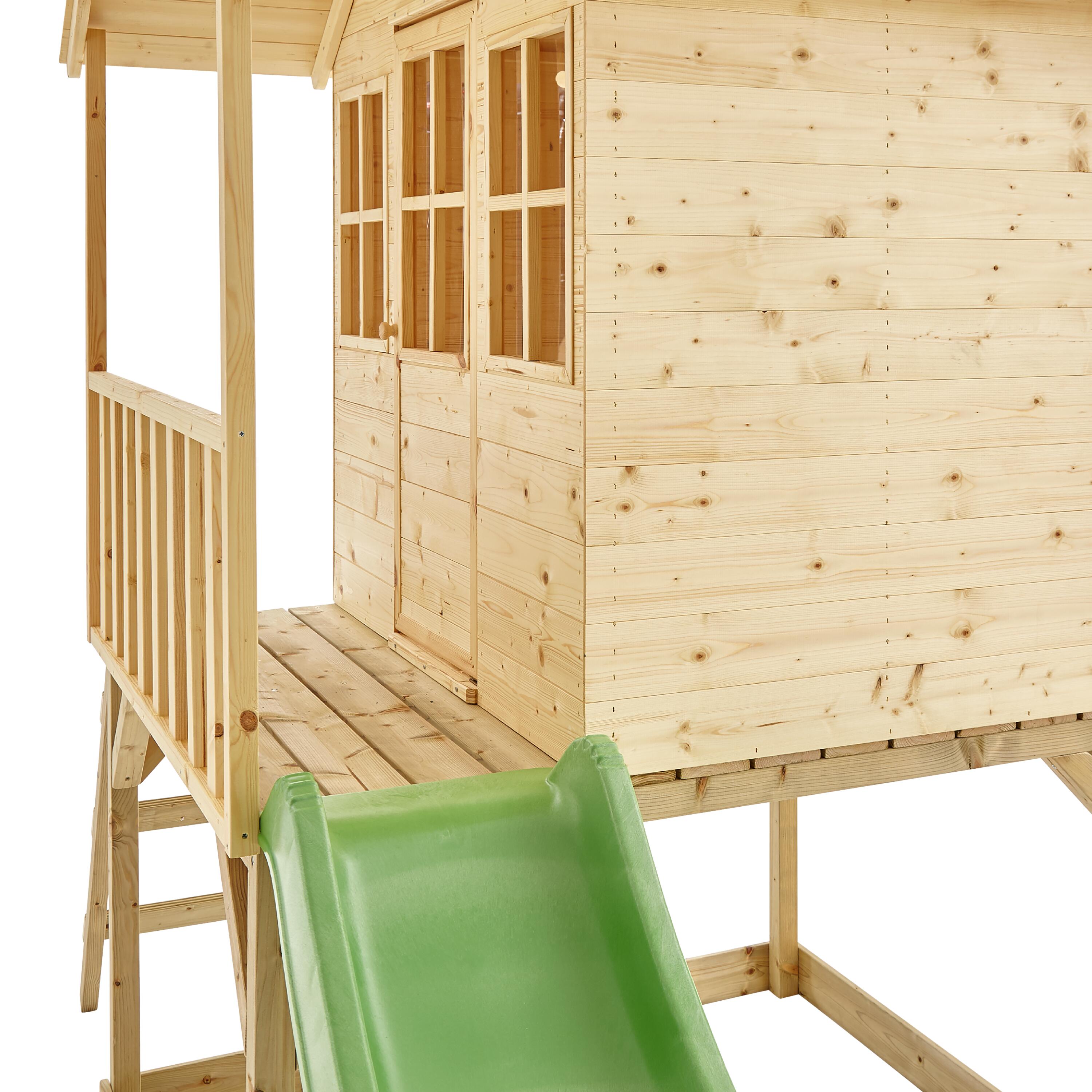 Maisonnette cabane sur pilotis avec toboggan COLLINE bois FSC® 5/5