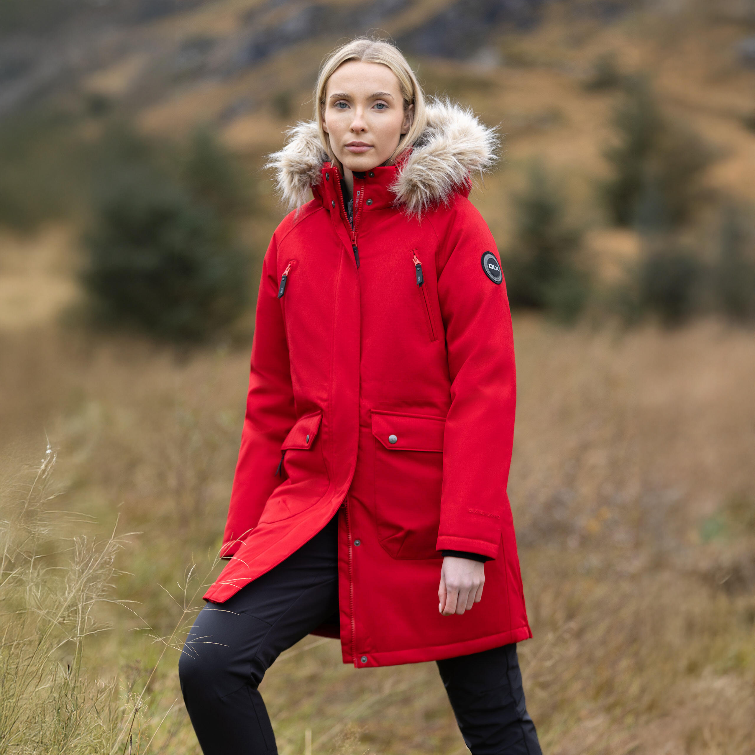 Dlx Dana- Dames Dlx donsjack rood gemêleerd 3/3