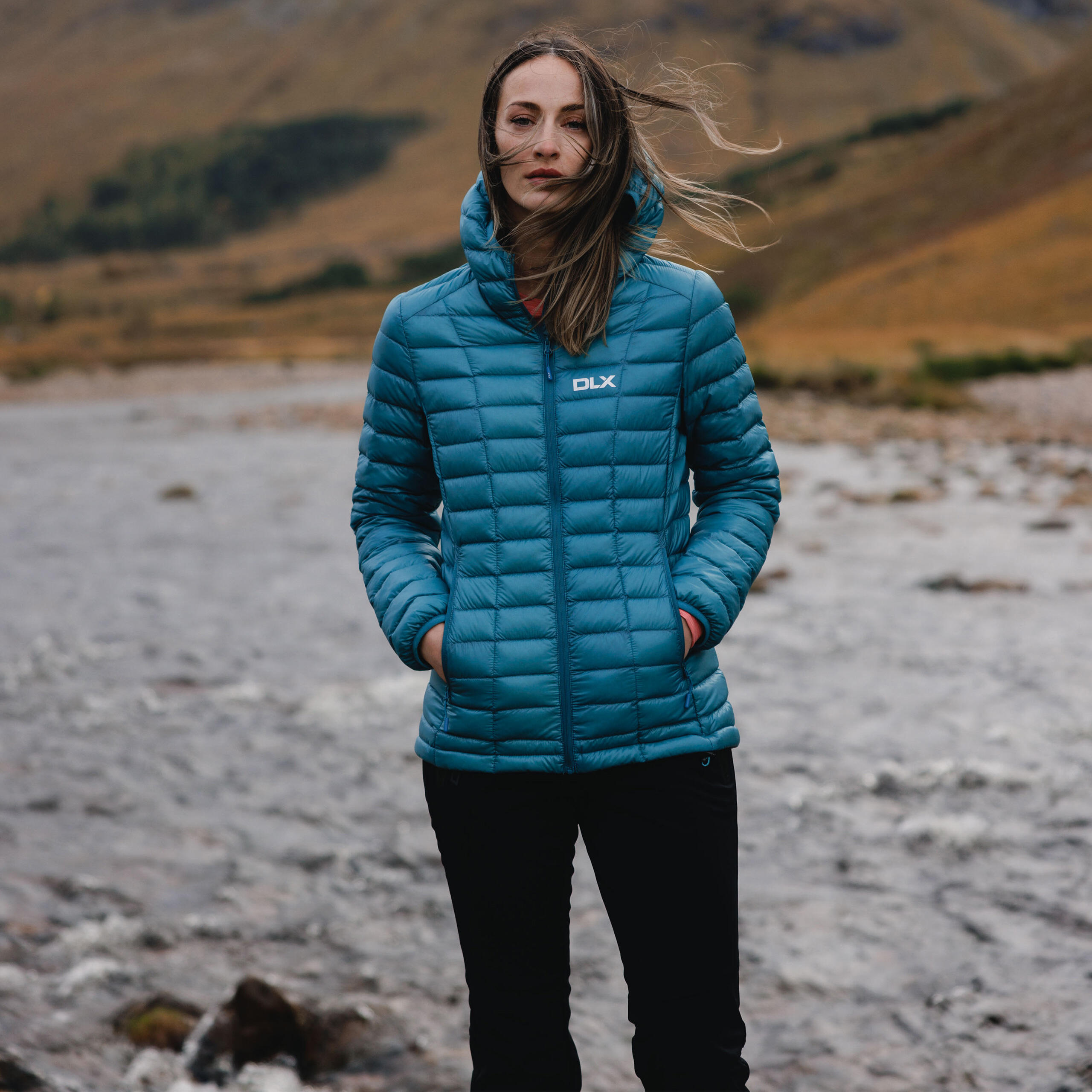 Womens Ultra Lightweight Adjustable Drawcord at Hem Down Jacket - Galina 3/4
