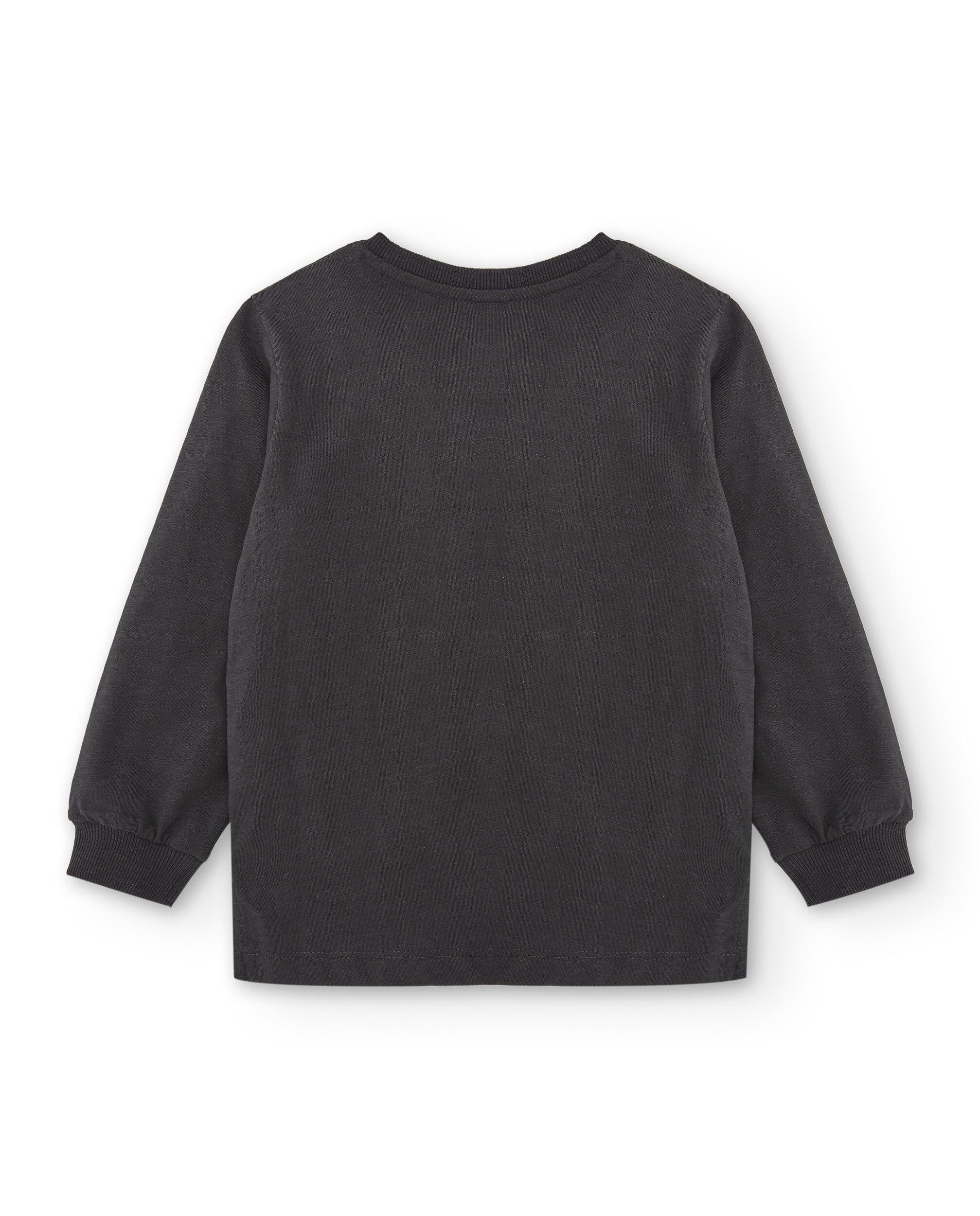 Camiseta manga larga de niño antracita esqueletos 3/4