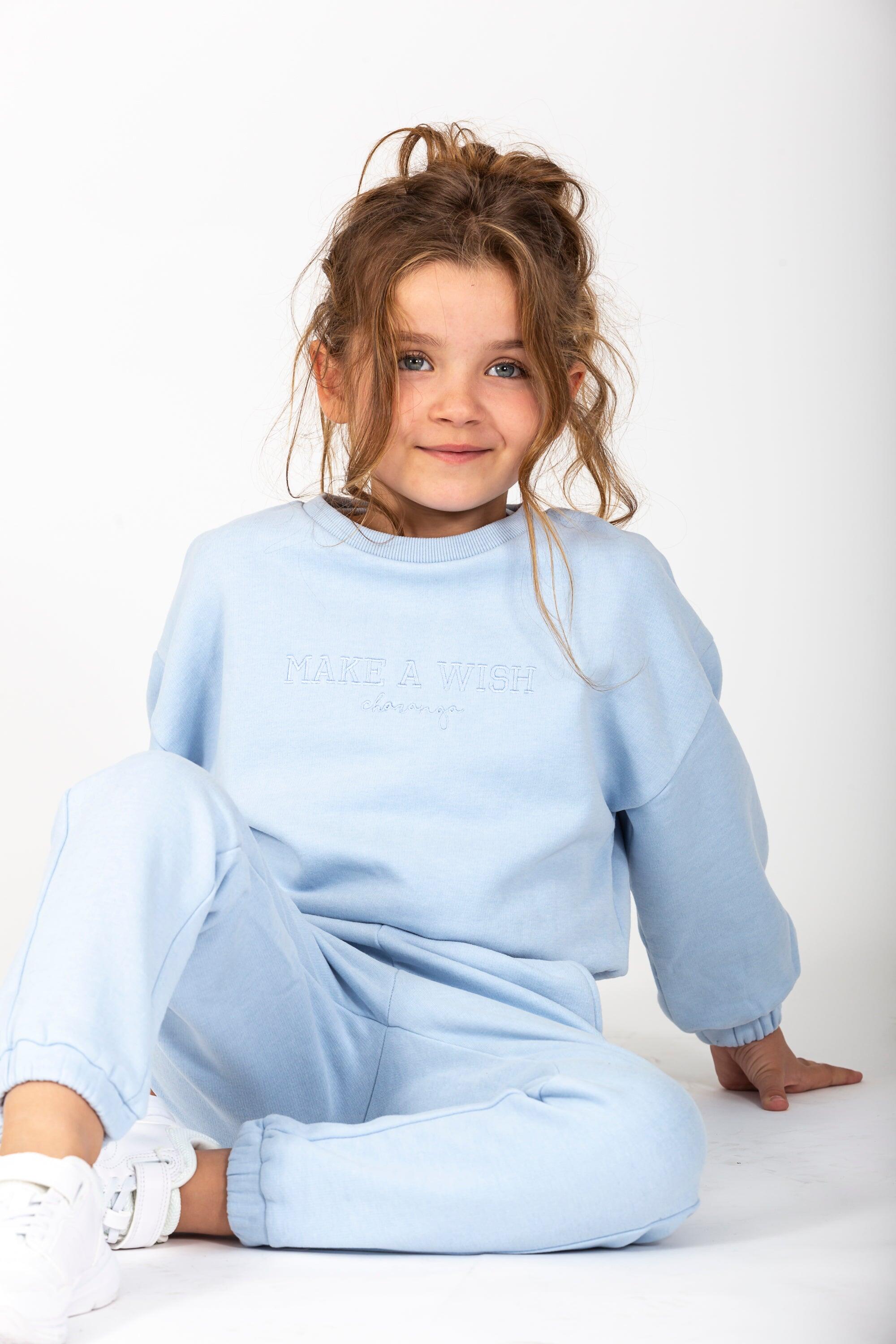 Moletom infantil azul claro Wish | Sem 3/5