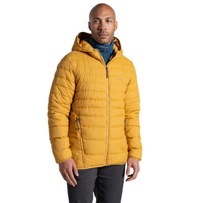 Heren compresslite gevoerde gewatteerde jas met capuchon