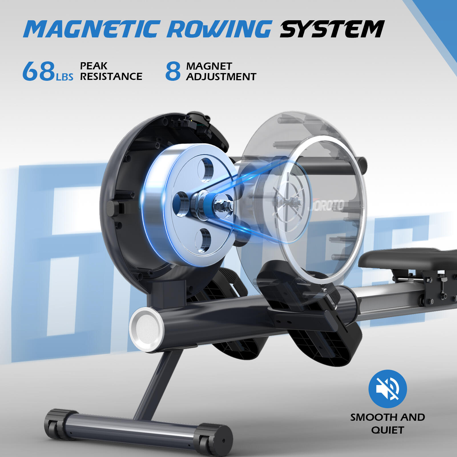 JR40B roeimachine met magnetische weerstand, 8 weerstandsniveaus, Bluetooth APP 2/7