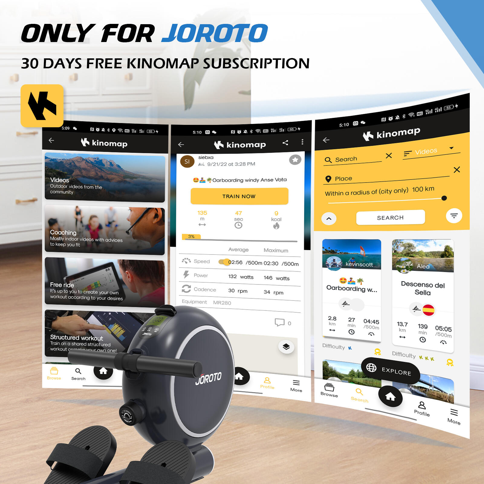 JR40B roeimachine met magnetische weerstand, 8 weerstandsniveaus, Bluetooth APP 7/7