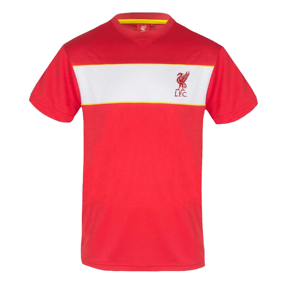 Liverpool FC Mens Contrast Striped Polyester T-Shirt