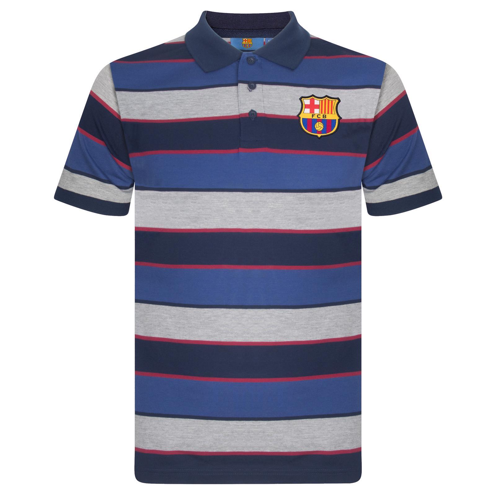 FC Barcelona Mens Striped Polo Shirt