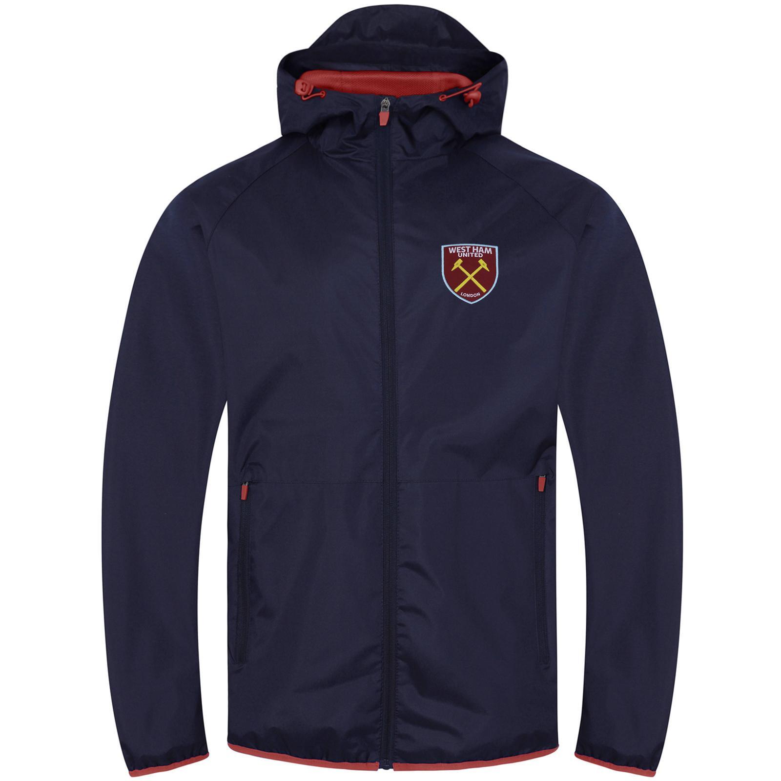 West Ham United FC Mens Crest Peaked Windbreaker