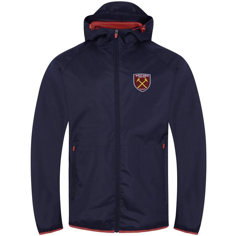 West Ham United FC Mens Crest Peaked Windbreaker